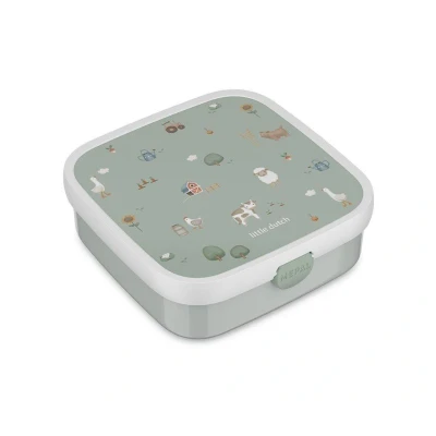 Image de Mepal Grande Boîte à Déjeuner Campus Lunch Box Bento pour Enfants Comprend 2 Boîtes étanches &amp; une Fourchette vont au Micro ondes 2x 200 + 1250 ml Little Farm