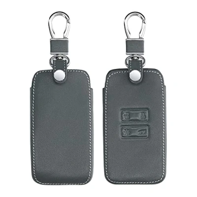 Image de kwmobile Accessoire Clef de Voiture Compatible avec Renault Smart Key 4 Bouton (Keyless Go Uniquement) Coque clé en Simili Cuir Anthracite