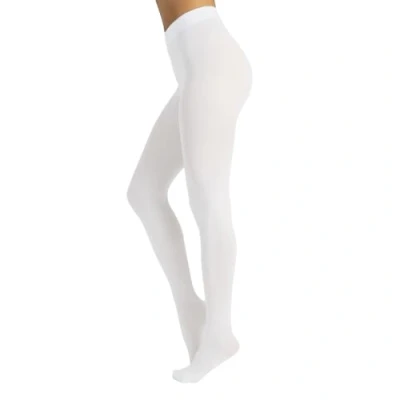 Image de CALZITALY Collants Opaque en Douce Microfibre de Couleur S, M, L, XL, XXL, 3XL, 4XL 80 DEN Fabriqué Italie (S, Blanc)