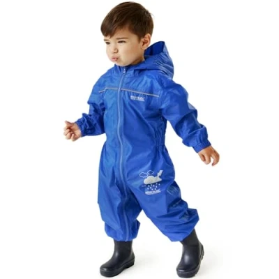 Image de Regatta Combinaison Puddle IV All in 1s Mixte Enfant, Cypress Camo, Bleu, 98 EU