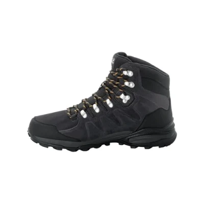 Image de Jack Wolfskin Refugio Texapore MID M Chaussures de marche Phantom/burly yellow, Homme, Taille: 43, yellow Cuir et textile