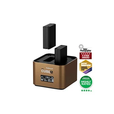 Image de Hähnel ProCube 2 DSLR Duo Charger for Olympus EU/UK/USA Plug BLN 1, BLS 5 &amp; BLH 1 Built in USB Charging Ports AA Slots