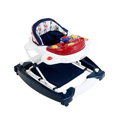 Image de Baninni Trotteur Classic 2 en 1 retro rouge pour bébé avec fonction balançoire à roulettes, lumière, musique, centre de jeu Table manger pliable partir 6 mois
