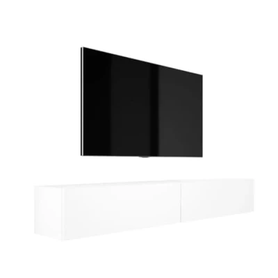 Image de 3E 3xE living.com Meuble TV Suspendu, D : L 2 x 100 cm, H 34 P 32 Blanc Mat