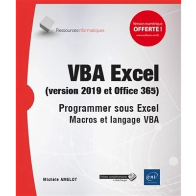 Image de VBA Excel (version 2019 et Office 365) Programmer sous : Macros langage Livre d’occasion Correct