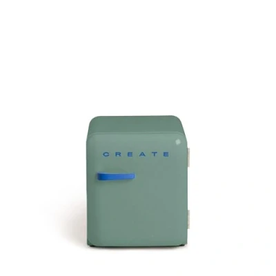 Image de CREATE / RETRO FRIDGE 50 COBALTO/Réfrigérateur vert sauge poignée cobalt/ 85W, minibar, une étagère, design rétro, cm, deux étagères, capacité de 48L, basse consommation, 50x44x49,8 cm