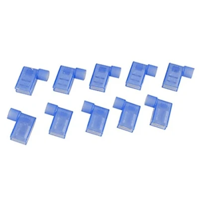 Image de sourcingmap 10 Pcs Bleu Plein Isolé Femelle Pelle Sertissage Drapeau Connecteur Terminal FLDNY 2 250