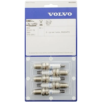 Image de Volvo original bougie dans le jeu de d&#039;allumage (5 pièces) d&#039;origine N  : 8642660 u.a. pour 850, S60, S70 V70 ( 2000), S80 (2006), (P26)