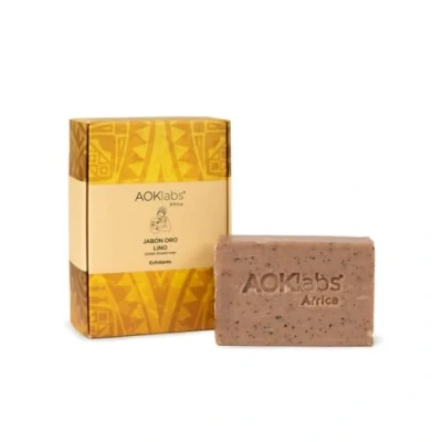 Image de Aoklabs Gold Linen Soap 2 in 1, nettoie et exfolie la peau en douceur, profondeur efficacement, tout l&#039;hydratant, nourrissant favorisant régénération cellulaire 100g.