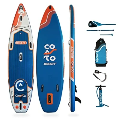 Image de Stand Up Paddle COASTO Nautilus 11&#039;8&quot; Gonflable Mixte Orange Touring