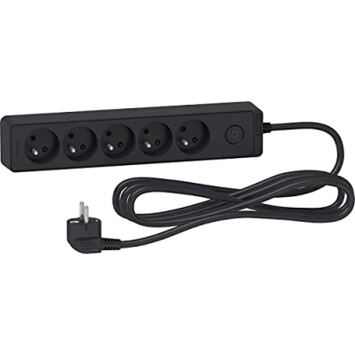 Image de Schneider Electric Odace Rallonge multiprises 5 prises 2P+T anthracite 3m ST9353B