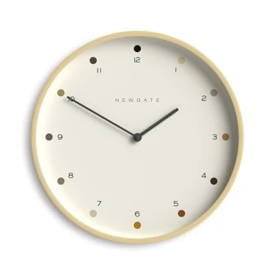 Image de NEWGATE® Mr Clarke Horloge Murale analogique silencieuse de Cuisine Minimaliste Moderne Scandi inspiré (Cadran à Points/Pli léger)