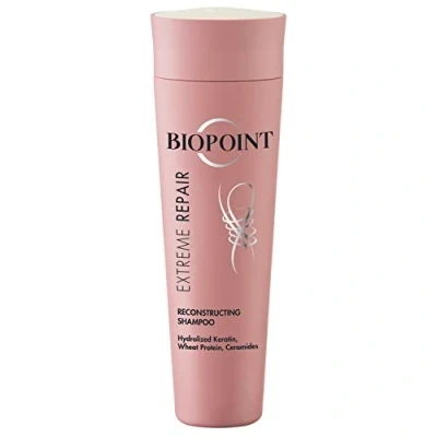 Image de Biopoint Extreme Repair Shampooing Reconstruction à la Kératine, Action Fortifiante et Restructurante, Nettoie en douceur régénère les Cheveux 200 ml
