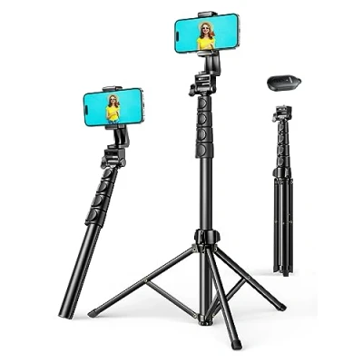 Image de UGREEN 3 en 1 Perche Selfie Bluetooth Téléphone Télescopique Rotation 360Stick Trépied avec Télécommande sans Fil Stabilisateur Compatible iPhone 16 Plus Pro Max Galaxy S24 Ultra