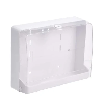 Image de Amazon Basics Distributeur de serviettes en papier Compatible avec à pliage C/Z, Transparente, Blanc, 27 x 21.5 cm (Anciennement marque AmazonCommercial)