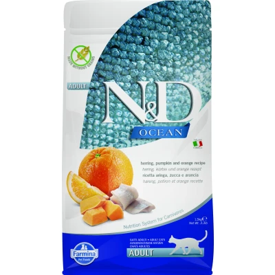 Image de N&amp;D Ocean nourriture pour chats Hareng et citrouille 1,5 kg