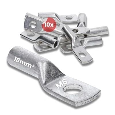 Image de Kalitec DR16 6 Lot de 10 cosses à sertir 16 mm² M6 I Connecteur conforme la norme DIN 46235 Fabriqué en Allemagne