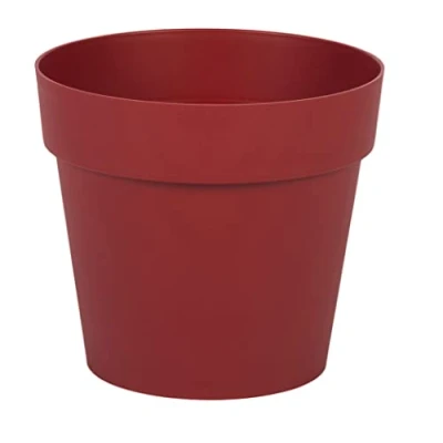 Image de EDA Pot de Fleur Rond Toscane Ø 15 cm Volume 1,6 L 15,3 x H.13,7 Rouge Rubis