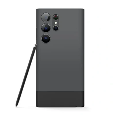 Image de elago Coque Glide Compatible avec Samsung Galaxy S23 Ultra Étui, Découpes Précise d&#039;Appareil Photo, Anti Choc, Technologies Hybrides PC + TPU, Couverture Complète (Gris Foncé/Noir)