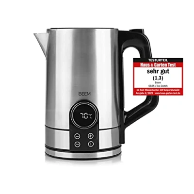 Image de BEEM Bouilloire TEA SWITCH avec réglage de la température et volume 1,7 l, choix 40 à 100 C affichage température, préparation nourriture pour bébé thé,