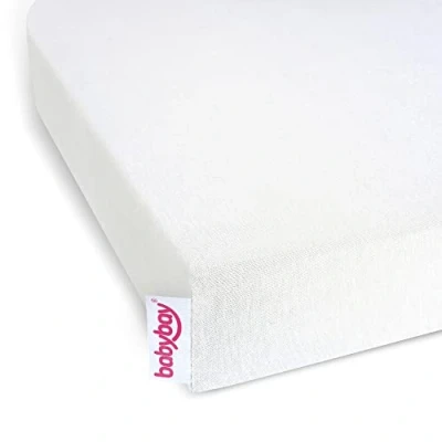 Image de babybay Drap Housse en Jersey Deluxe Convient pour Modèle Rallonge Latérale Original Maxi Midi/Boxspring Blanc Cassé 1 Unité