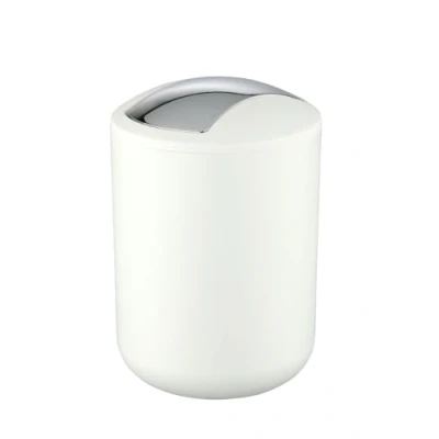 Image de WENKO Poubelle Salle de Bain, Mini Bain 2L, 14x21x14 cm, Blanc