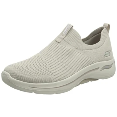 Image de Skechers Go Walk Arch Fit, Baskets Femme, Taupe Textile/Trim, 37.5 EU