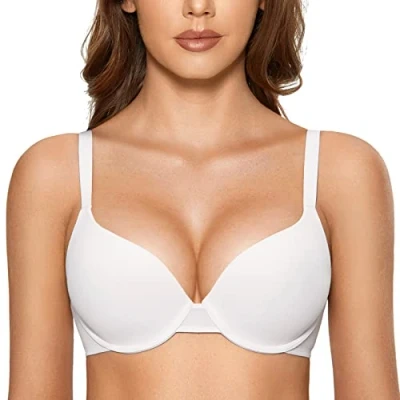 Image de DOBREVA Femme Soutien Gorge Invisible Push Up Rembourré avec Armature Blanc 85AA