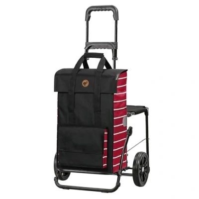 Image de Andersen Chariot De courses Komfort Shopper Jella rouge 51 l qualité supérieure Élégant Pliable Avec siège Multifonction, 198 214 70