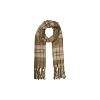 Image de VERO MODA VMIVY League Écharpe GA Noos, argent mink/carreaux : pinecone/capers/gâteau chocolat, taille unique, Silver Mink/Checks: PINECONE/CAPERS/CHOCOLATE Tarte, unique