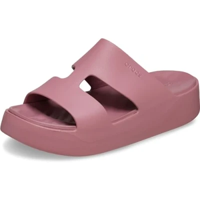 Image de Crocs Getaway Platform Hstrap Mules à talons, Femme, Taille: 42.5, Cassis Matière synthétique