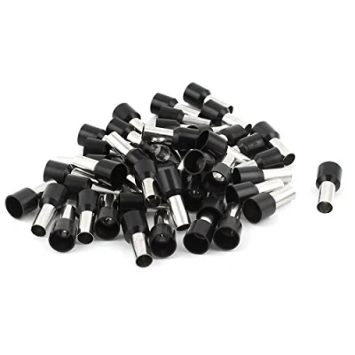 Image de sourcing map 50pcs 16㎟ Embout de Câble Câblage Cosse à Sertir électrique Fil Sertissage Borne Connecteur Terminal isolé Bootlace Ferrule Noir