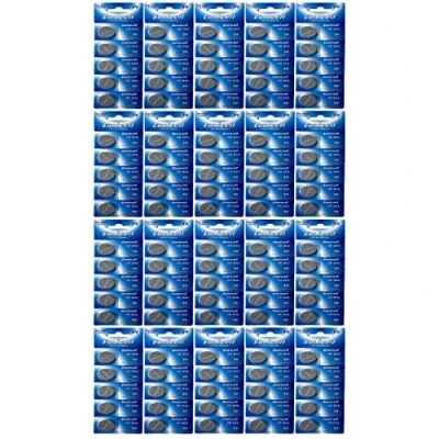 Image de 100 x CR2032 3V Lithium Knopfzelle 210 mAh CR 2032 (20 Blistercards a 5 Batterien) EINWEG Markenware Eunicell FBA