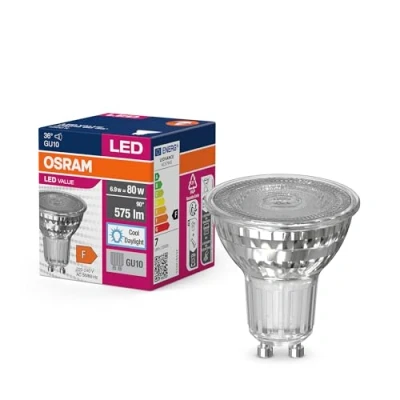 Image de OSRAM Valeur d&#039;étoile LED par16 lampe pour la prise GU10, réflecteur, GL, 575 LM, lumière du jour blanche (6500k), remplacement de 80 W conventionnelles, non dimmables, 10 pack