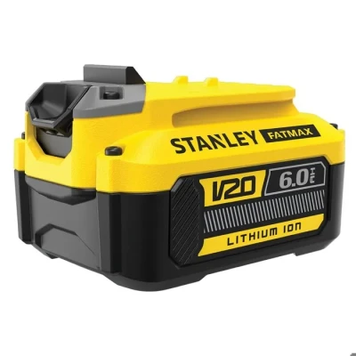 Image de Stanley FATMAX Batterie Lithium Ion 18V 6Ah Compatible avec la Gamme V20 Robuste et Ergonomique Technologie Améliorée SFMCB206 XJ