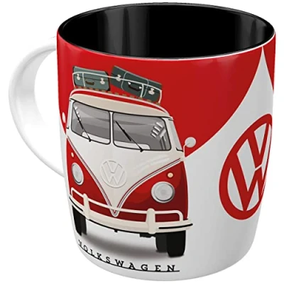 Image de Nostalgic Art Tasse à café rétro, VW Good In Shape Idée de cadeau pour bus VW, en céramique, design vintage amusant avec une citation, 330 ml