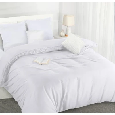 Image de Utopia Bedding Housse de Couette 220x240 cm avec 2 Taies d&#039;oreiller 80x80 (Blanc) Parure lit 220 x 240 Ensembles Housses en Microfibre brossée Douce