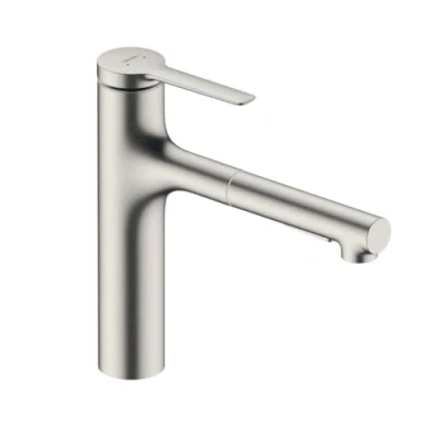 Image de hansgrohe Zesis M33 Mitigeur de cuisine 160 avec douchette extractible 2 jets, sBox, aspect acier inox, 74804800