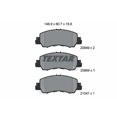 Image de TEXTAR 2094901 Jeu de plaquettes frein avec indicateur d&#039;usure MITSUBISHI: Eclipse Cross