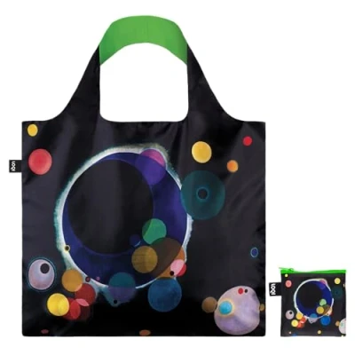 Image de LOQI WASSILY KANDINSKY Several Circles Sac recyclé fluo, Noir