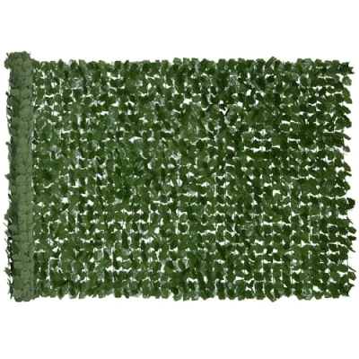 Image de Outsunny Haie Artificiel lierre Brise Vue décoration Rouleau 3L x 1,5H m Feuillage réaliste Anti UV Vert foncé