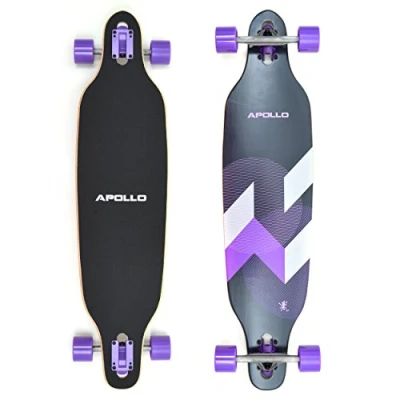 Image de Apollo Longboard Makira Borad Complet avec roulements à Billes Haute Vitesse ABEC, Dropthrough Freeride Skate Cruising ...