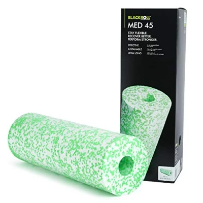 Image de BLACKROLL® MED 45 (45 x 15 cm) Rouleau de massage &amp; foam rolls longs pour le yoga, crossfit, fitness et les étirements musculaires en mousse des fascias blanc/vert