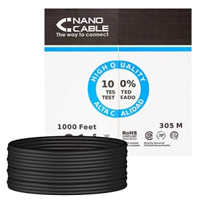 Image de Nanocable 10.20.0304 EXT BK Câble Ethernet RJ45 Cat.5e UTP, extérieur, 305mts