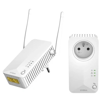 Image de STRONG Pack CPL600 Mbps et 1 CPL WiFi Prise filtrée Port Ethernet, Etendre réseau WiFi, Compatible Box Internet, Idéal Multi TV, Streaming HD, Aucune Configuration, Prêt à l&#039;emploi