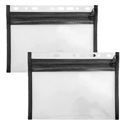 Image de VELOFLEX A435008 pochette porte documents avec fermeture à glissière, 2 pièces, DIN A5, classable, noir, VELOBAG XXS, glissière