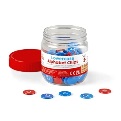 Image de Learning Resources Lettres minuscules de l’alphabet , jeu 6 x 26 objets tri avec des consonnes et voyelles pour les activités d’apprentissage la lecture en classe ou à domicile, 3+