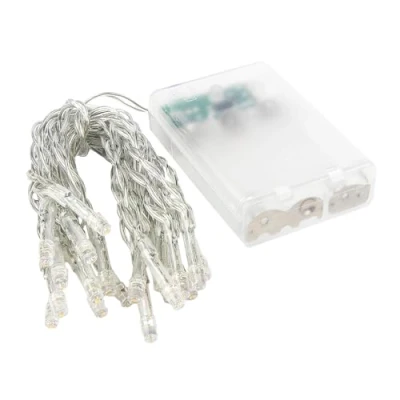 Image de Ideen mit Herz Guirlande lumineuse à 20 LED Blanc chaud Diamètre de la lampe : 5 mm Espacement 15 cm avec fonction minuterie (6 heures allumées 18 éteintes) Fonctionne piles