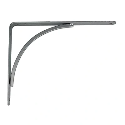 Image de Amig Équerre d&#039;étagère murale Console pour étagère Support en Acier Coleur: Gris Métallisé Dimensions: 250 x 200 Poids max.: 65 kg