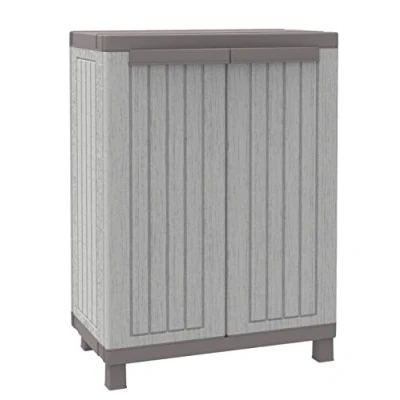 Image de Terry C Wood 680, Armoire d&#039;Intérieur et d&#039;Extérieur à 2 Portes Effet Bois, 1 Étagère Réglable